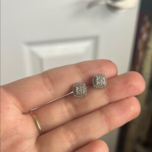 Kay Jewelers Silver Square Stud Earrings